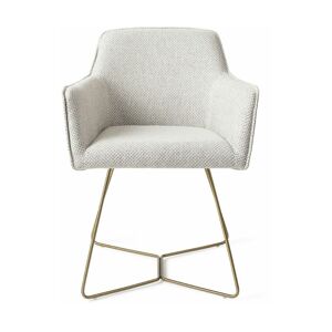Jesper Home Chaise grise claire checkers charm avec pieds hexagones en métal doré Hofu - Jesper H - Publicité