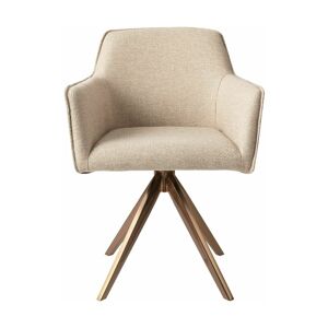 Chaise beige wild walnut avec pieds rotatifs en métal rosé Hofu - Jesper Home - Publicité