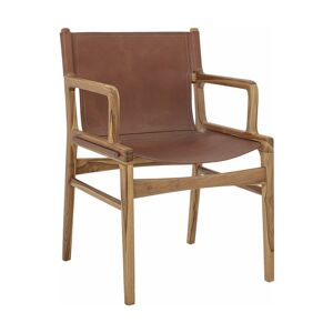 Chaise avec accoudoirs en cuir brun Ollie - Bloomingville - Publicité