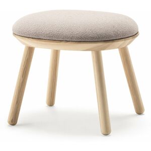 Tabouret en frêne et tissu beige Naïve - Emko