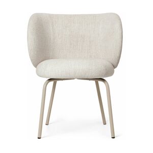 Chaise en tissu bouclé blanc sur pieds beiges 69 x 69 cm Rico - Ferm Living - Publicité