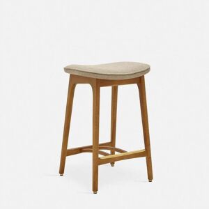 Tabouret de bar en tissu coco beige et frêne foncé 65 cm Série 200-190 - 366 Concept - Publicité