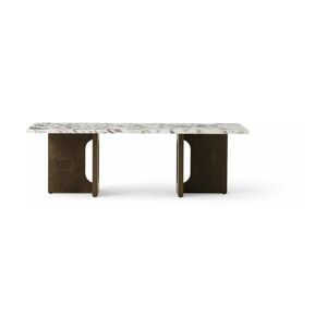 Audo Table basse en marbre blanc et piétement en chêne teinté foncé 120 x 45 cm Androgyne - Publicité