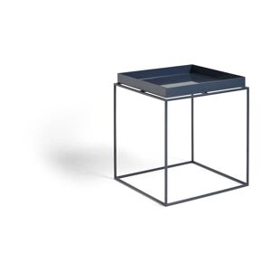 Table basse carrée en métal bleu profond 40 x 40 x 44 cm Tray - HAY - Publicité