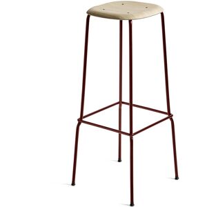 Tabouret plaquage chêne et acier rouge 75 cm Soft Edge 80 - Hay - Publicité