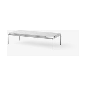 &tradition Table d'appoint en marbre bianco carrera et structure chrome foncé 140x60 cm Sett LN1 - Publicité