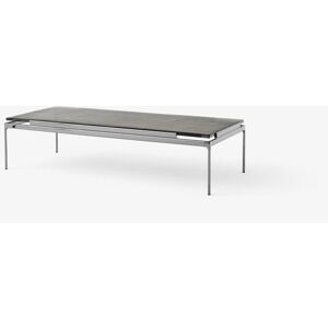 &tradition Table d'appoint en verre coulé fumé et structure chrome foncé 140x60 cm Sett LN12 - & - Publicité