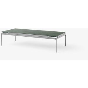 &tradition Table d'appoint en marbre verde guatemala et structure chrome foncé 140x60 cm Sett LN - Publicité