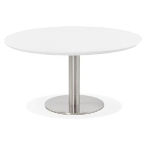 ALTEREGO Table basse lounge AGUA blanche - Ø 90 cm