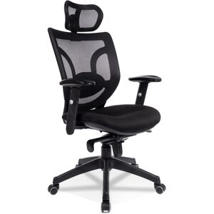 ALTEREGO Fauteuil de bureau ergonomique 'ALLAN' en tissu noir