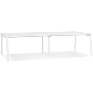 ALTEREGO Double bureau bench / table de reunion 'AMADEUS' en bois et metal blanc - 280x140 cm