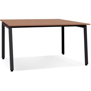 ALTEREGO Table de réunion / bureau bench 'AMADEUS SQUARE' en bois finition Noyer et métal noir - 140x140 cm