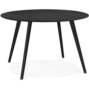 ALTEREGO Table de cuisine ronde 'AMY' noire - ø 120 cm