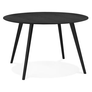 ALTEREGO Table de cuisine ronde 'AMY' noire - ø 120 cm