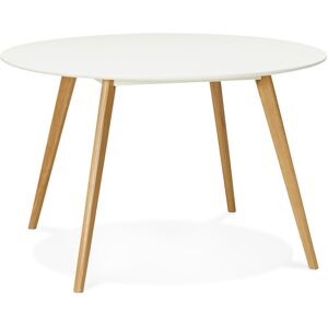 ALTEREGO Table de cuisine ronde 'AMY' blanche style scandinave - Ø 120 cm