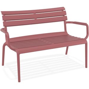 ALTEREGO Banc de jardin 'AROMA XL' rouge en matiere plastique