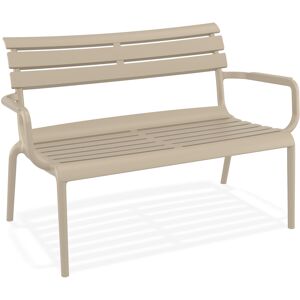 ALTEREGO Banc de jardin 'AROMA XL' taupe en matiere plastique