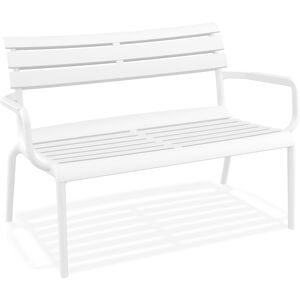 ALTEREGO Banc de jardin 'AROMA XL' blanc en matiere plastique