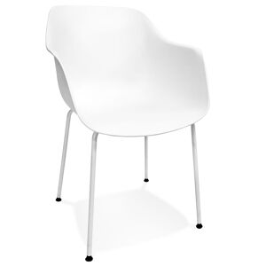 ALTEREGO Chaise interieur / exterieur 'BACHO' blanche avec accoudoirs