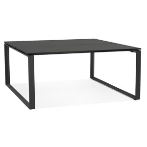 ALTEREGO Table de reunion / bureau bench 'BAKUS SQUARE' noir - 160x160 cm