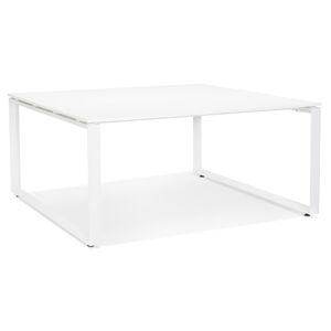 ALTEREGO Table de reunion / bureau bench 'BAKUS SQUARE' blanc - 160x160 cm