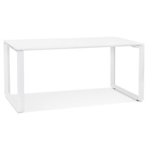 ALTEREGO Bureau droit design 'BAKUS' en bois et métal blanc - 160x80 cm