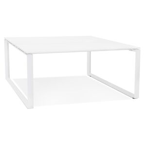 ALTEREGO Table de reunion / bureau bench 'BAKUS SQUARE' blanc - 140x140 cm