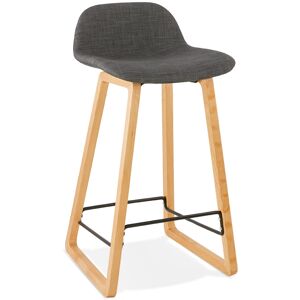 ALTEREGO Tabouret snack mi-hauteur scandinave 'BALTIK MINI' en tissu gris