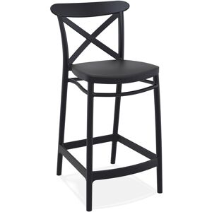 ALTEREGO Tabouret snack mi-hauteur 'BERLIOZ MINI' style retro noir