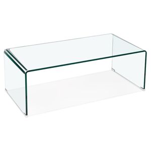 ALTEREGO Table basse de salon 'BOBBY COFFEE' en verre transparent