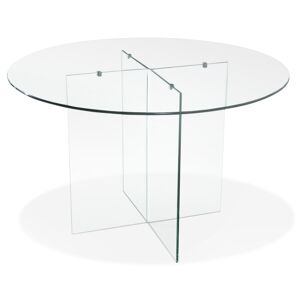 ALTEREGO Table de salle à manger ronde en verre 'BOBBY TABLE ROUND' design - Ø 120 cm