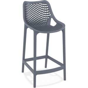 ALTEREGO Tabouret snack mi-hauteur 'BROZER MINI' gris fonce