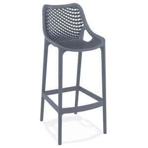 ALTEREGO Tabouret de jardin 'BROZER' gris fonce en matiere plastique