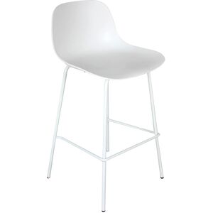 ALTEREGO Tabouret snack mi-hauteur 'GRANO MINI' blanc interieur / exterieur