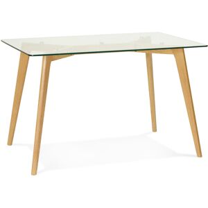 ALTEREGO Petite table / bureau droit 'BUGY' en verre - 120x80 cm