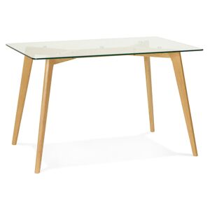 ALTEREGO Petite table / bureau droit 'BUGY' en verre - 120x80 cm