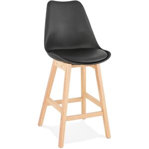 ALTEREGO Tabouret snack mi-hauteur 'CAMILA MINI' noir style scandinave