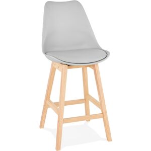 ALTEREGO Tabouret snack mi-hauteur 'CAMILA MINI' gris style scandinave