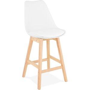 ALTEREGO Tabouret snack mi-hauteur 'CAMILA MINI' blanc style scandinave