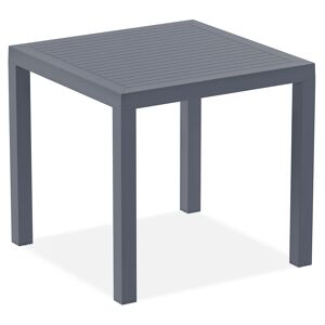 ALTEREGO Table de terrasse 'CANTINA' design en matiere plastique gris fonce - 80x80 cm