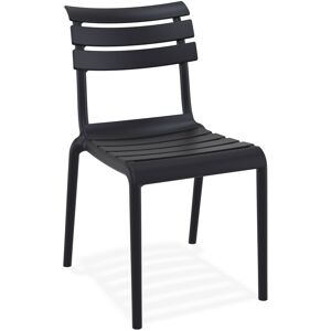 ALTEREGO Chaise de jardin 'CHALA' noire en matiere plastique