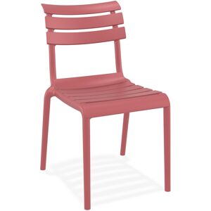 ALTEREGO Chaise de jardin 'CHALA' rouge en matiere plastique