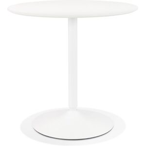 ALTEREGO Table ronde design 'CHIVA' en bois et metal blanc - Ø 80 cm