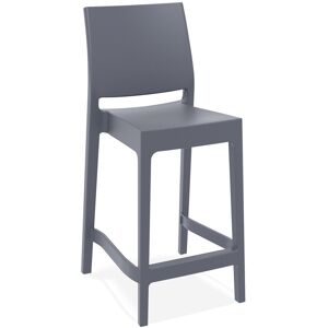 ALTEREGO Tabouret snack mi-hauteur 'CLARA MINI' gris fonce empilable