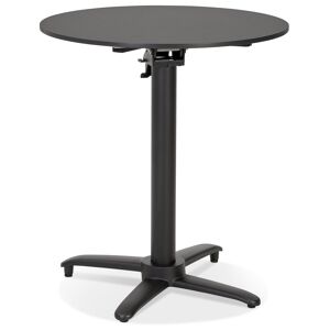 ALTEREGO Table de terrasse pliable 'COMPAKT' ronde noire - Ø 68 cm