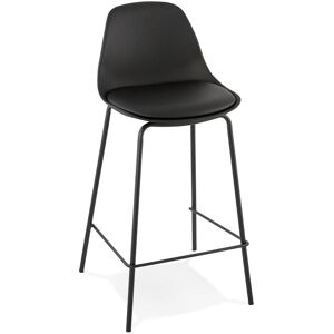 ALTEREGO Tabouret snack mi-hauteur 'COOKIE MINI' noir style industriel