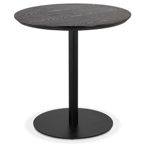 ALTEREGO Petite table à diner 'DEXTER' ronde en bois noir et métal noir - Ø 60 cm