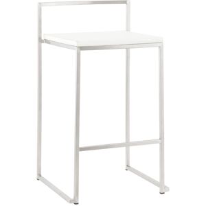 ALTEREGO Tabouret snack design mi-hauteur 'DISKO MINI' blanc empilable