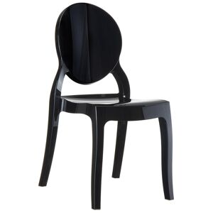 ALTEREGO Chaise medaillon 'ELIZA' noire en matiere plastique