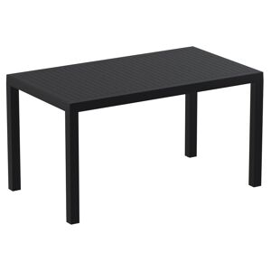ALTEREGO Table de jardin 'ENOTECA' design en matiere plastique noire - 140x80 cm